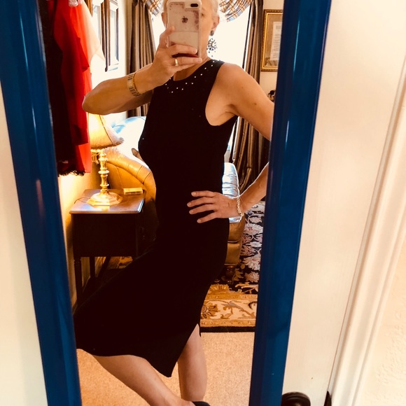 NWT Eva Mendes knit beaded midi dress size M - Picture 2 of 8